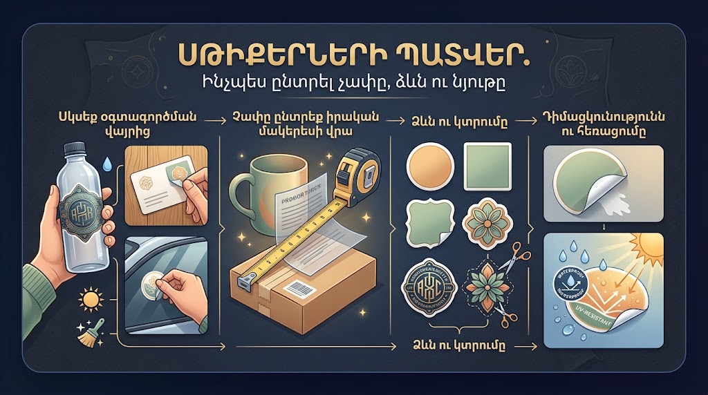 Սթիքերների պատվեր․ ինչպես ընտրել չափը, ձևն ու նյութը